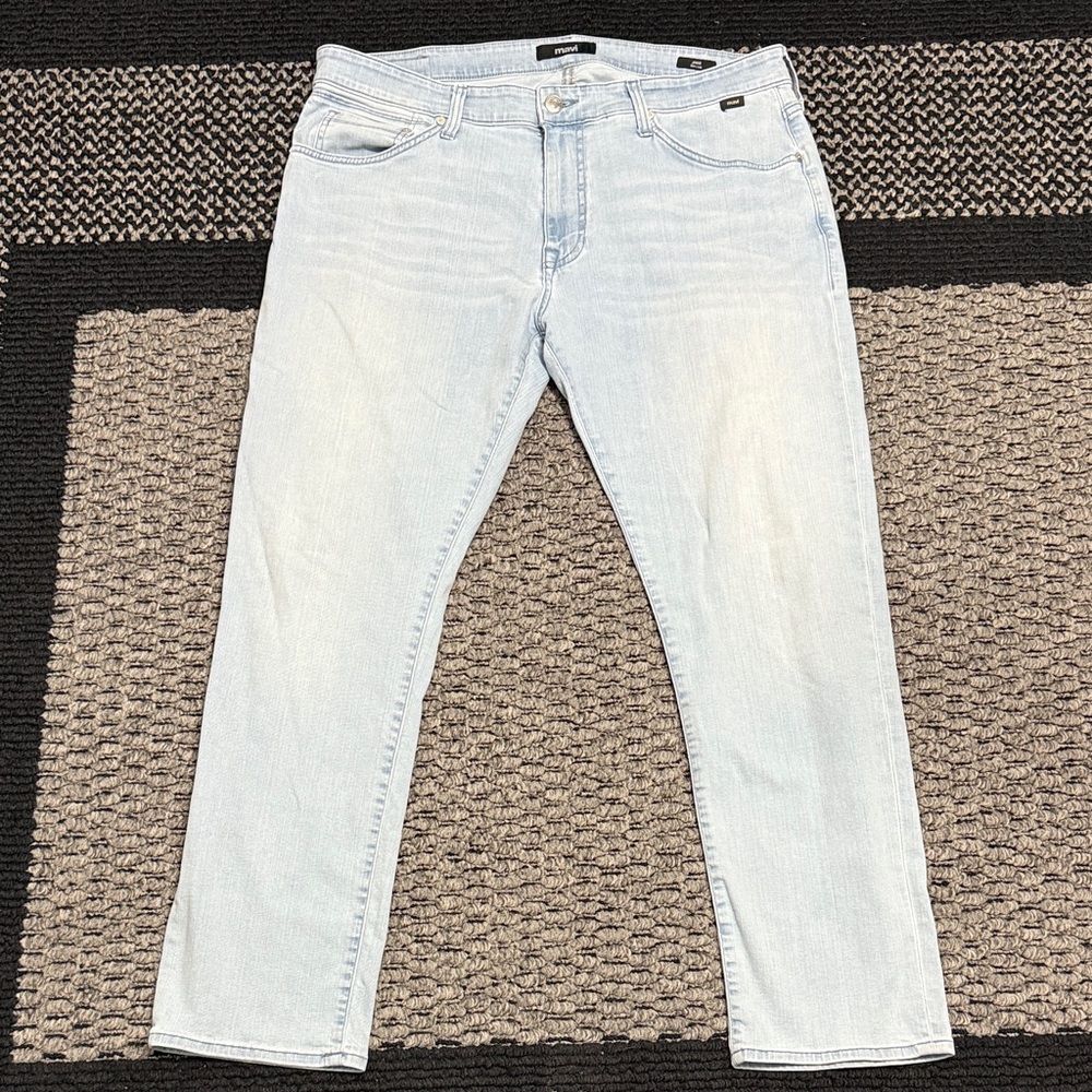 Mavi Jake Slim Leg Jeans Men’s Sz 38 Light Blue Stretch Denim Classic Fit Casual